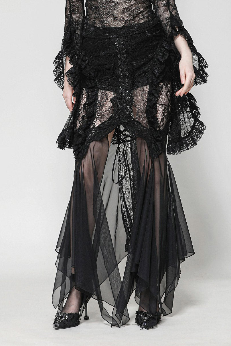 Dark Siren Irregular Hem Mermaid Skirt
