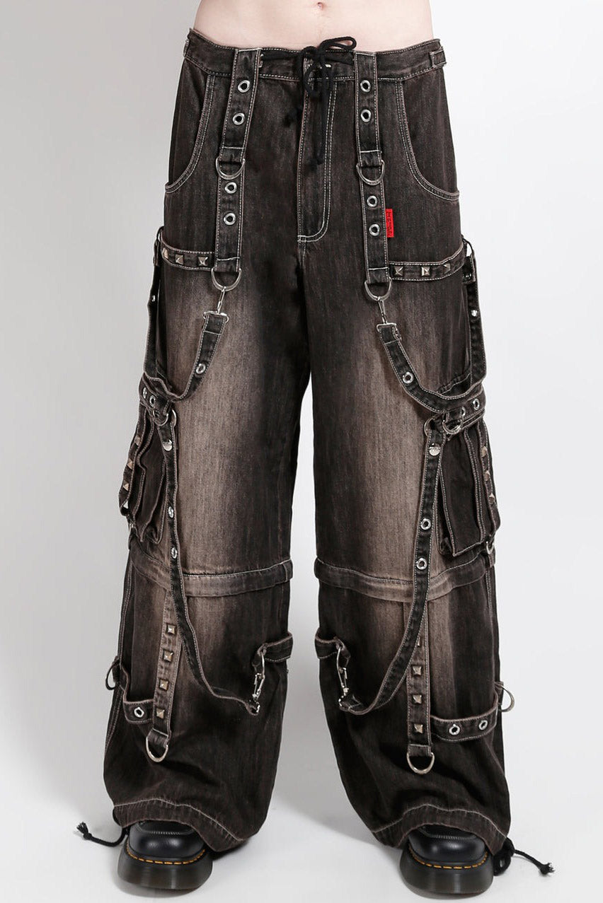 Tripp NYC Denim Strap Pants [Black Dirty Wash]