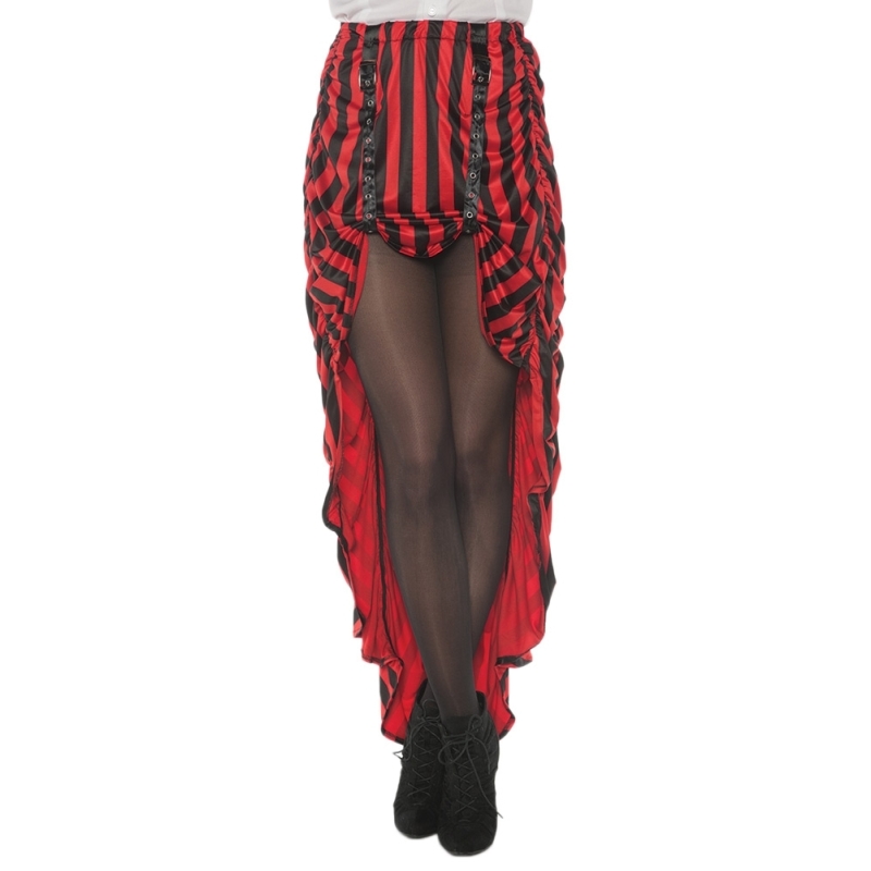 Steam Punk Skirt Ad Red/Black