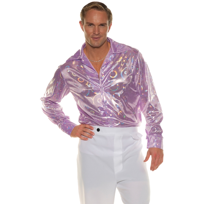 Men's Disco Shirt - Purple Circles