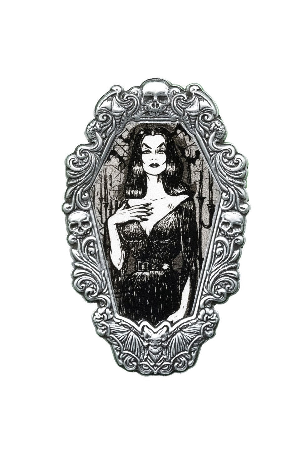 Vampira Gorey Gothic Frame Enamel Pin