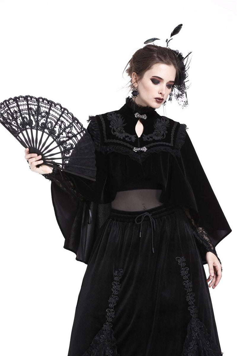 Snow Fright Embroidered Goth Cape