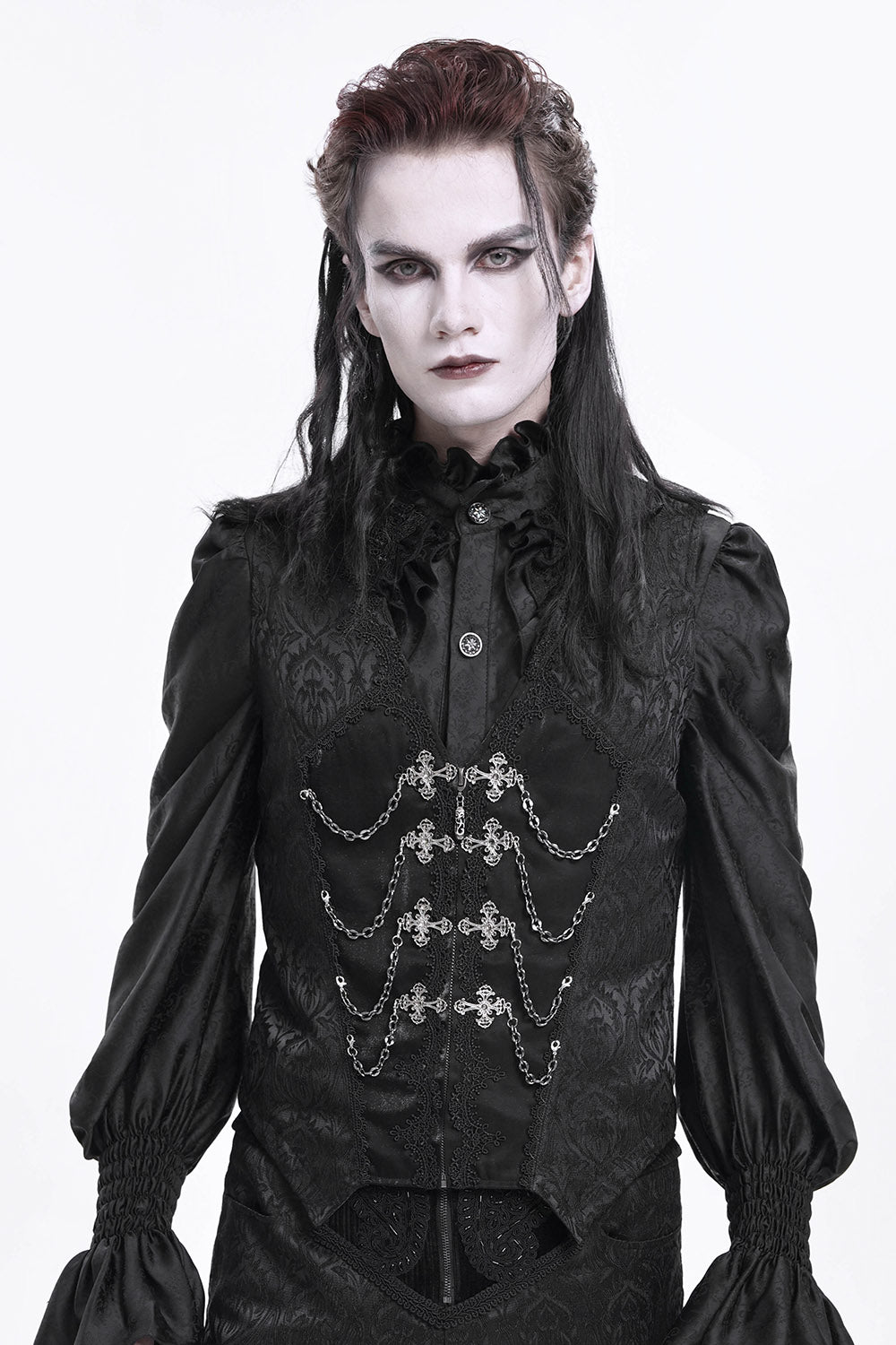 Black Bishop Vampire Goth Vest