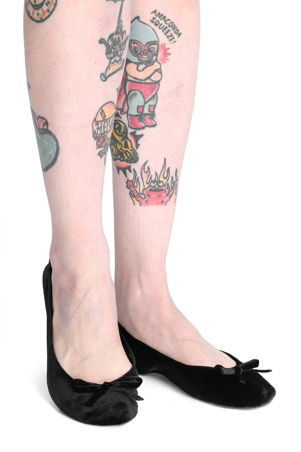 Black Velvet Folding Flats