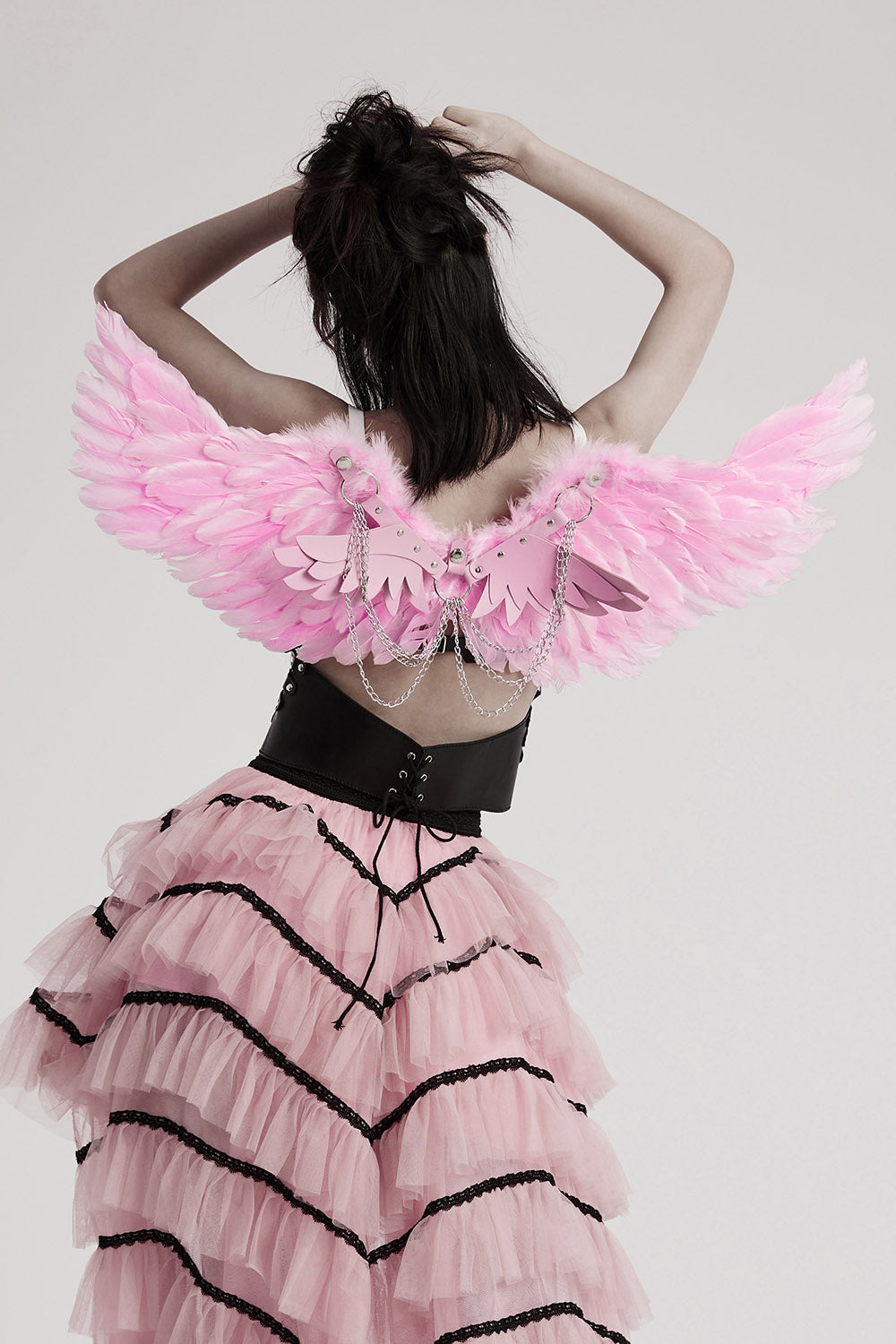 Pastel Goth Fairycore Harness Wings [PINK]