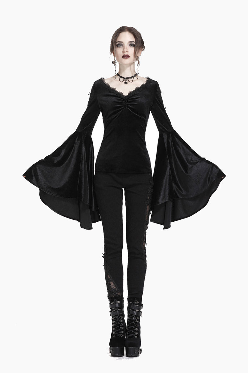 Dark Carriage Flared Long Sleeve Top