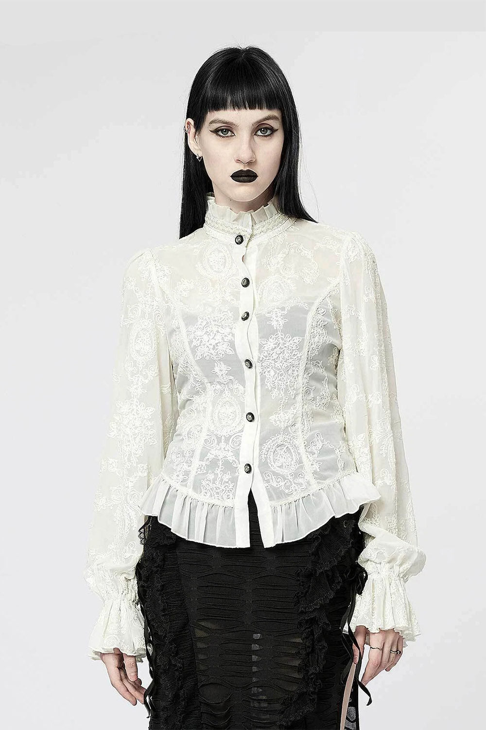 Victorian Tea Ruffled Top [Milk White]