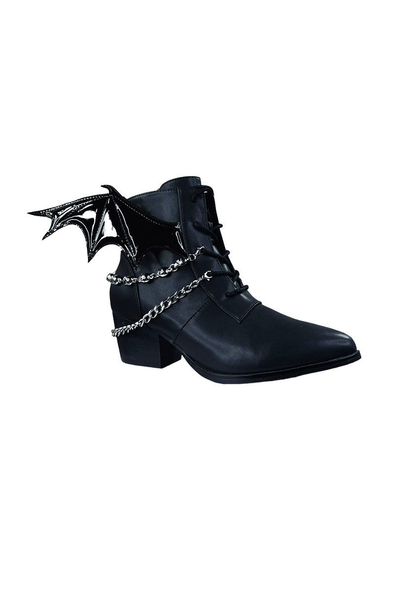 Nadja Bat Wing Boots [Black/Silver]