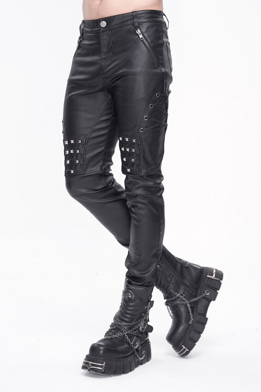 Studded Vegan Leather Pants